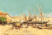Eugene Galien-Laloue Marseille Port oil painting reproduction